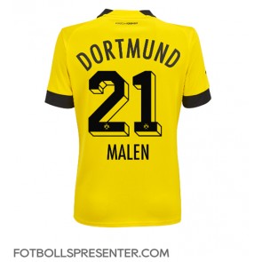 Borussia Dortmund Donyell Malen #21 Hemma Matchtröja Dam 2022-23 Kortärmad